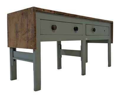 Lot 359 - VICTORIAN PAINTED PINE WOOD SCULLERY KITCHEN TABLE