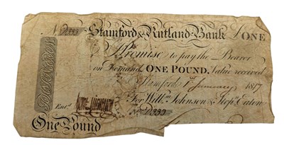 Lot 20 - STAMFORD & RUTLAND BANK FOR WILLIAM JOHNSON & STEPHEN EATON £1