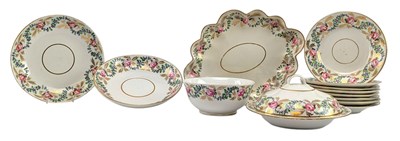 Lot 31 - EARLY 19TH CENTURY CROWN DERBY HAND PAINTED ROSES & GILDING PART TEA SERVICE