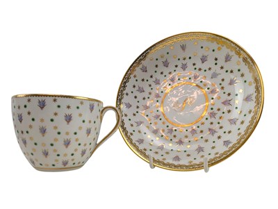 Lot 60 - EARLY 19TH CENTURY CROWN DERBY HAND PAINTED PORCELAIN TEA CUP & SAUCER