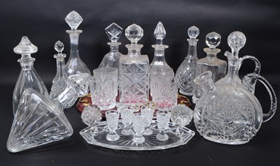 Lot 29 - LARGE COLLECTION OF VINTAGE 20TH CENTURY CRYSTAL DECANTERS