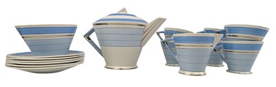 Lot 7 - PALISSY EARLY 20TH CENTURY ART DECO HAND PAINTED CHINA TEA SET