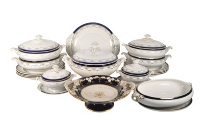 Lot 64 - COLLECTION OF 19TH CENTURY STONEWARE BLUE AND WHITE DINNER SERVICE PIECES