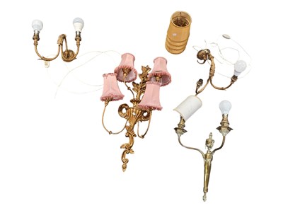 Lot 1049 - COLLETION OF 19TH & 20TH CENTURY GILT WOOD AND GILT METAL UPLIGHTERS