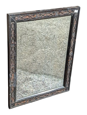 Lot 1046 - LATE 19TH CENTURY VICTORIAN EBONISED WALL MIRROR