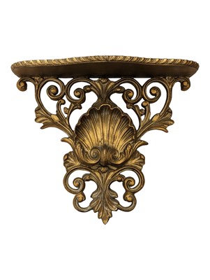 Lot 1031 - 19TH CENTURY VICTORIAN GILT WOOD WALL SHELF BRACKET