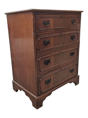 Lot 1033 - QUEEN ANNE REVIVAL WALNUT BACHELORS CHEST OF DRAWERS