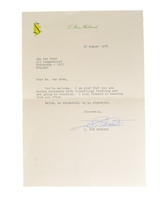 Lot 210 - RELIGIOUS LEADERS - L. RON HUBBARD - SCIENTOLOGY FOUNDER TLS