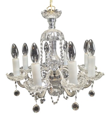Lot 323 - CONTEMPORARY BOHEMAIN-STYLE EIGHT-ARM CUT GLASS CHANDELIER