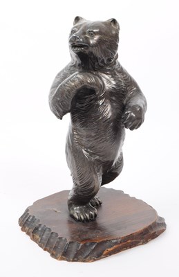 Lot 325 - VINTAGE 20TH CENTURY BLACK FOREST BEAR METAL SCULPTURE