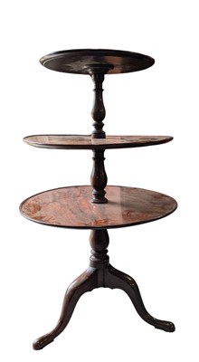 Lot 341 - GEORGE III LATE 18TH CENTURY MAHOGANY THREE-TIER DUMBWAITER