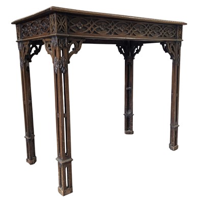 Lot 306 - 19TH CENTURY CHINESE CHIPPENDALE REVIVAL MAHOGANY HALL TABLE