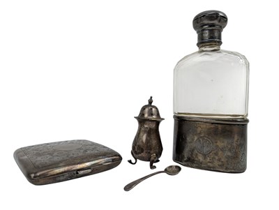 Lot 151 - COLLECTION OF 20TH CENTURY HALLMARKED SILVER ITEMS INCLUDING CIGARETTE CASE