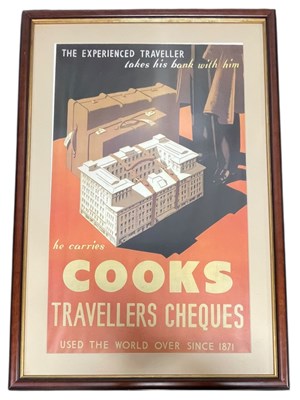Lot 146 - COOKS TRAVELLERS CHEQUES - REPRODUCTION ADVERTISING TRAVEL POSTER