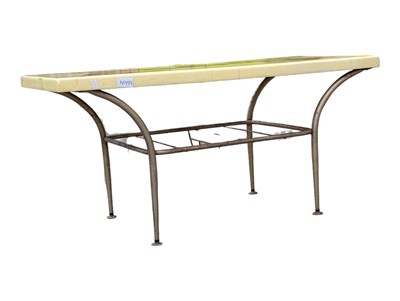 Lot 806 - BRITISH MODERN DESIGN - VINTAGE MID CENTURY MARBLE TOP RESIN COFFEE TABLE