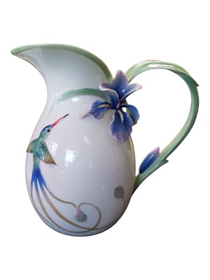 Lot 95 - FRANZ - 21ST CENTURY PORCELAIN KINGFISHER JUG