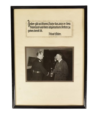 Lot 238 - HISTORY - ADOLF HITLER (D.1945) - PERSONAL PHOTOGRAPH, AUTOGRAPHED