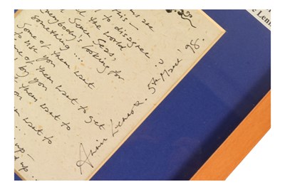 Lot 245 - MUSIC - ANNIE LENNOX (EURYTHMICS) - HANDWRITTEN 'SWEET DREAMS' LYRICS