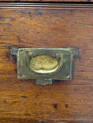 Lot 264 - GEORGE III MAHOGANY & BRASS BOUND CAMPAIGN CHEST ON CHEST