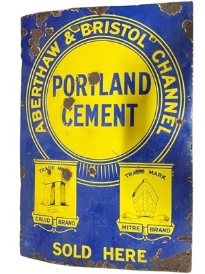 Lot 50 - PORTLAND CEMENT - VINTAGE ENAMEL ADVERTISING SIGN