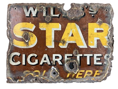 Lot 55 - WILLS'S STAR - VINTAGE ENAMEL SHOP DISPLAY / ADVERTISING SIGN
