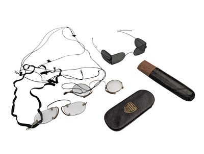 Lot 37 - THREE PAIRS OF VINTAGE OPTICAL GLASSES INCLUDING VICTORIAN DOUBLE D SUNGLASSES