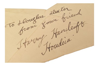 Lot 248 - MAGIC - HARRY HOUDINI (D.1926) - AUTOGRAPH TO HIS FRIEND DOUGLAS DEXTER