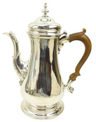 Lot 12 - 18TH CENTURY GEORGE II HALLMARKED SILVER COFFEE POT