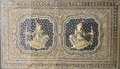 Lot 216 - 20TH CENTURY BURMESE EMBROIDERED KALAGA 缅甸手工刺绣