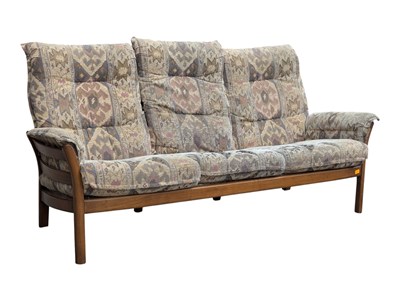 Lot 802 - ERCOL FURNITURE - SAVILLE RANGE - CONTEMPORARY THREE SEAT SOFA SETTEE