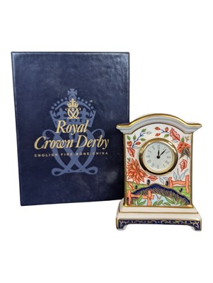Lot 118 - ROYAL CROWN DERBY HAIKU MINIATURE MANTEL CLOCK