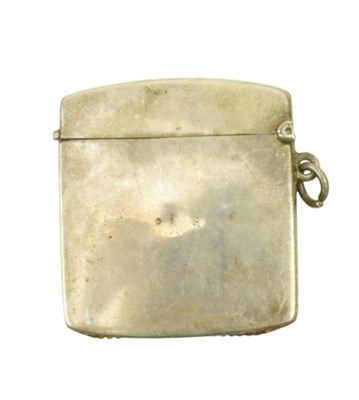 Lot 108 - HALLMARKED SILVER VESTA & A SILVER NAPKIN RING