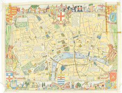 Lot 212 - LONDON. 1938 CHILDREN'S MAP OF LONDON BY JOHN BARTHOLOMEW & SON LTD