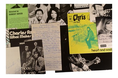 Lot 255 - MUSIC - LARGE ALBUM OF C1960S / 1970S MUSIC AUTOGRAPHS
