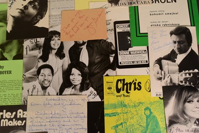 Lot 255 - MUSIC - LARGE ALBUM OF C1960S / 1970S MUSIC AUTOGRAPHS