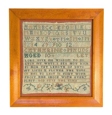 Lot 346 - 18TH CENTURY 1797 NEEDLEPOINT SAMPLER BY CATHARINE MOUDS, AGED 10