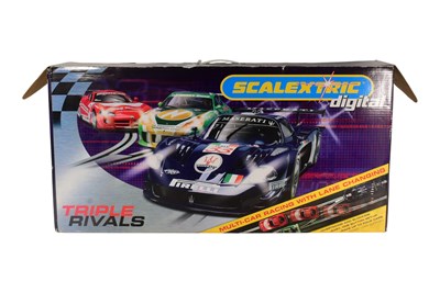 Lot 180 - SCALEXTRIC - HORNBY DIGITAL SCALEXTRIC TRIPLE RIVALS SET