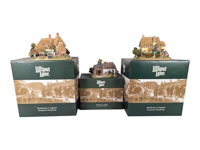 Lot 288 - LILLIPUT LANE - COLLECTION OF THREE BOXED COTTAGE RESIN SCULPTURES
