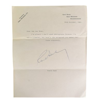 Lot 264 - AUTHORS - ROALD DAHL (D.1990) - AUTOGRAPHED LETTER 1981