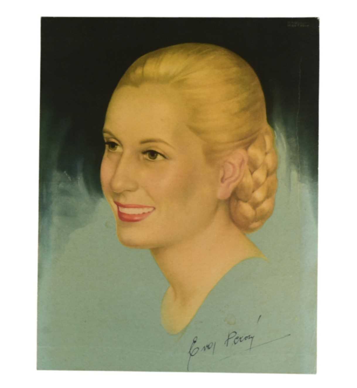 Lot 275 - HISTORY - EVA PERON (D.1952) - INCREDIBLY RARE SIGNED PORTRAIT