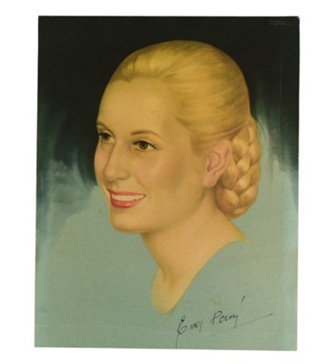 Lot 275 - HISTORY - EVA PERON (D.1952) - INCREDIBLY RARE SIGNED PORTRAIT
