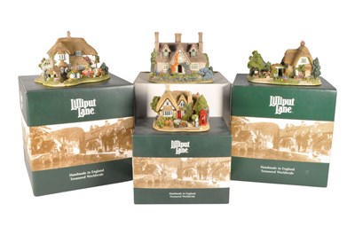 Lot 295 - LILLIPUT LANE - COLLECTION OF FOUR BOXES RESIN COTTAGE FIGURES