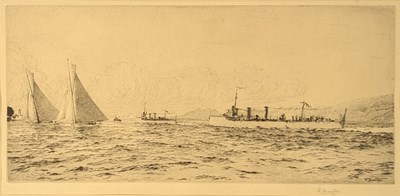 Lot 122 - W STEWART COLLIE (SCOTTISH) - EARLY 20TH CENTURY ETCHING "PASSING THE CLOCH"