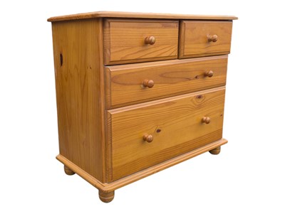 Lot 1013 - COUNTRY PINE VICTORIAN REVIVAL COTTAGE CHEST OF DRAWERS