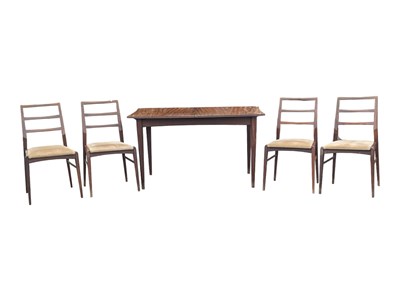 Lot 810 - RICHARD HORNBY FOR FYNE LADYE - MID CENTURY AFROMOSIA TEAK DINING TABLE & CHAIRS