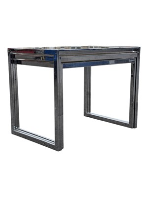 Lot 816 - ITALIAN MODERN DESIGN - VINTAGE MID CENTURY CHROME & GLASS NEST OF TABLES