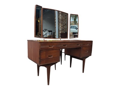 Lot 817 - BUTILUX FURNITURE - VINTAGE MID CENTURY AFROMOSIA TEAK DRESSING TABLE