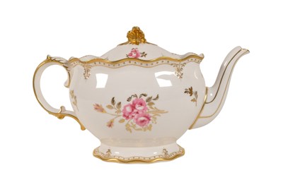 Lot 83 - ROYAL CROWN DERBY - 1960S / 1970S BONE CHINA ROYAL PINXTON ROSES TEAPOT