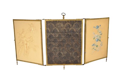 Lot 283 - 1950S VINTAGE GILT METAL TRIPTYCH DRESSING TABLE MIRROR