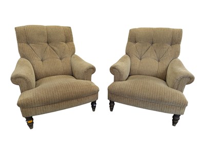 Lot 1011 - PAIR OF MODERN HOWARD & SONS MANNER LOW ARMCHAIRS